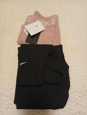 Nike Black Leggings with Dusty Pink Branded Waistband